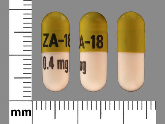 Pill ZA-18 0.4 mg is Tamsulosin Hydrochloride 0.4 mg