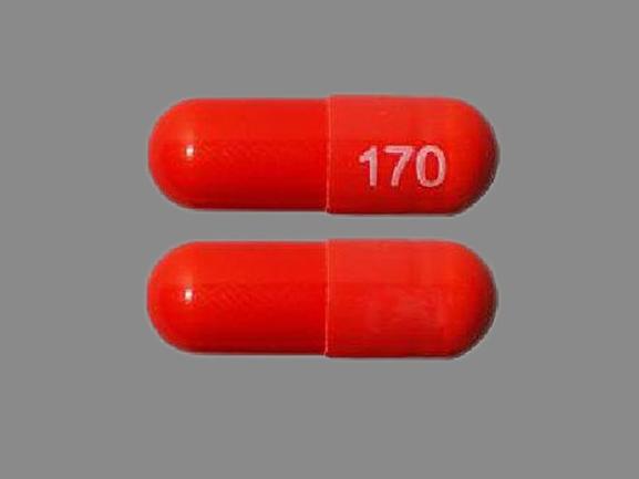 Pill 170 Red Capsule/Oblong is Zebutal