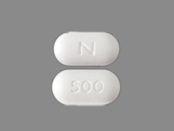 Pill N 500 White Oval is Naprelan 500