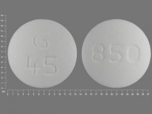 Pill G 45 850 White Round is Metformin Hydrochloride