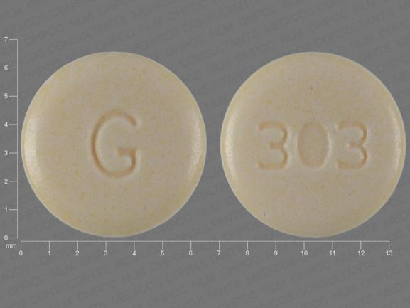 G 303 Pill Yellow Round 7mm - Pill Identifier
