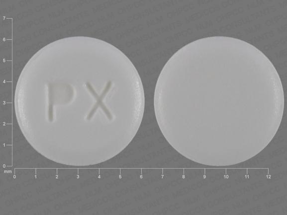 Pill PX White Round is Pramipexole Dihydrochloride