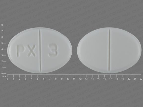 Pill PX 3 White Oval is Pramipexole Dihydrochloride