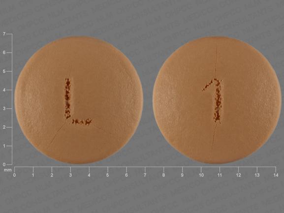 Pill L 1 Yellow Round is Trospium Chloride