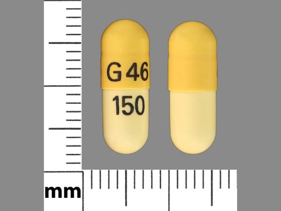 Pill G46 150 Yellow Capsule/Oblong is Nizatidine