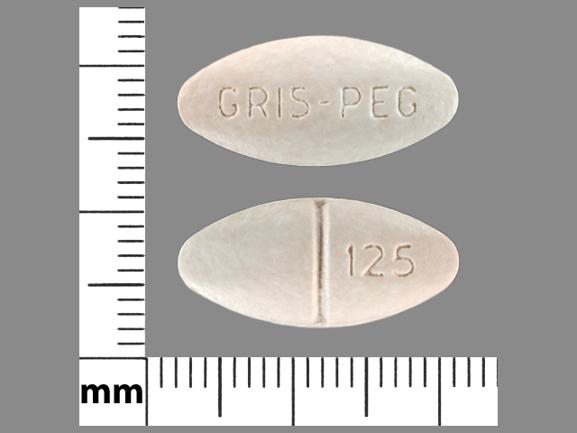 Pill 125 Gris-PEG White Oval is Gris-peg