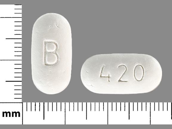 Pill B 420 White Capsule/Oblong is Diltiazem Hydrochloride Extended-Release