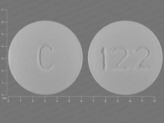 Pill C 122 White Round is Topiramate
