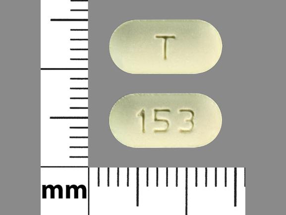 Pill T 153 Yellow Oval is Meloxicam