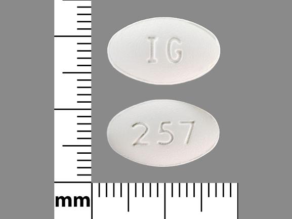 Pill IG 257 White Oval is Nabumetone
