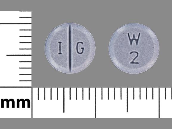 Pill I G W 2 Purple Round is Warfarin Sodium