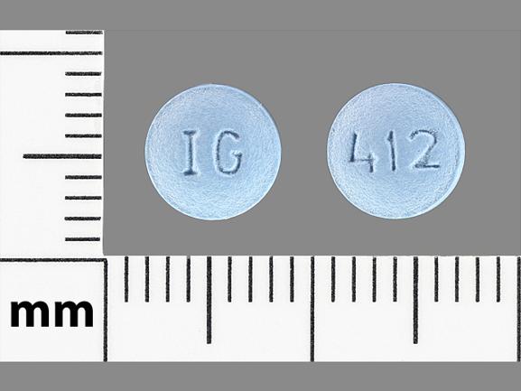 Pill IG 412 Blue Round is Finasteride