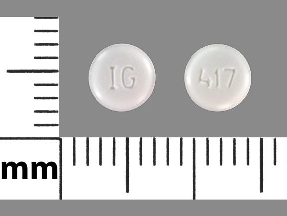 Pill IG 417 White Round is Lisinopril