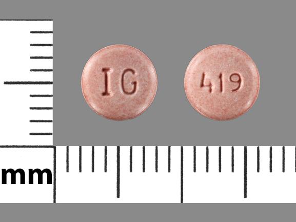 Pill IG 419 Red Round is Lisinopril