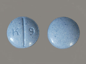 Pill K 9 Blue Round is Oxycodone Hydrochloride