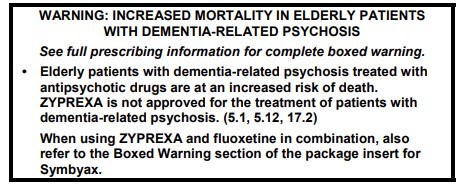 Black box warning for Zyprexa