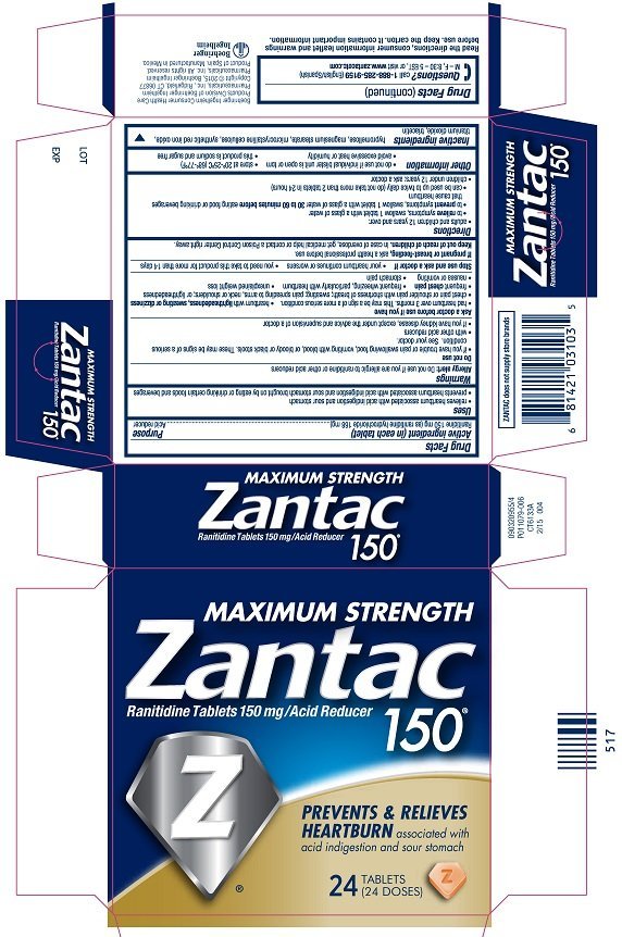 What is the recommended dosage for Zantac 150?