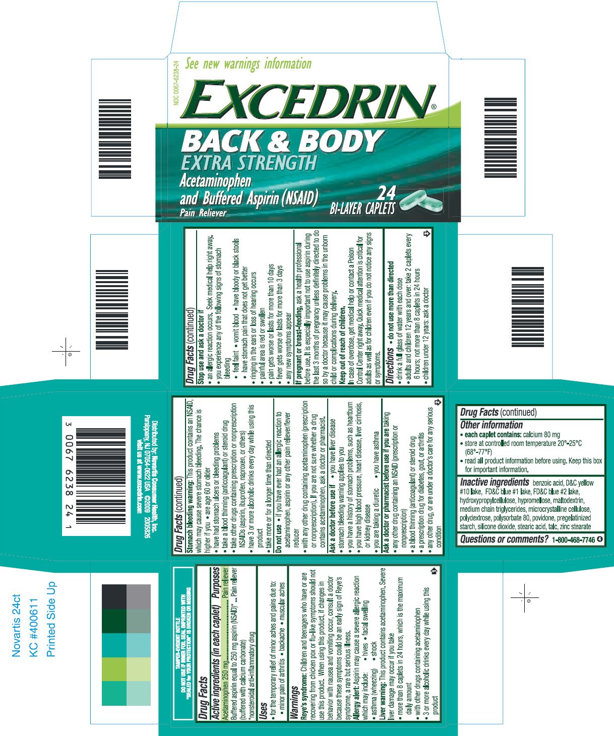 EXCEDRIN BACK AND BODY (tablet, film coated) Novartis Consumer