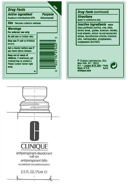 CLINIQUE ANTIPERSPIRANT DEODORANT ROLL-ON (liquid) CLINIQUE LABORATORIES INC