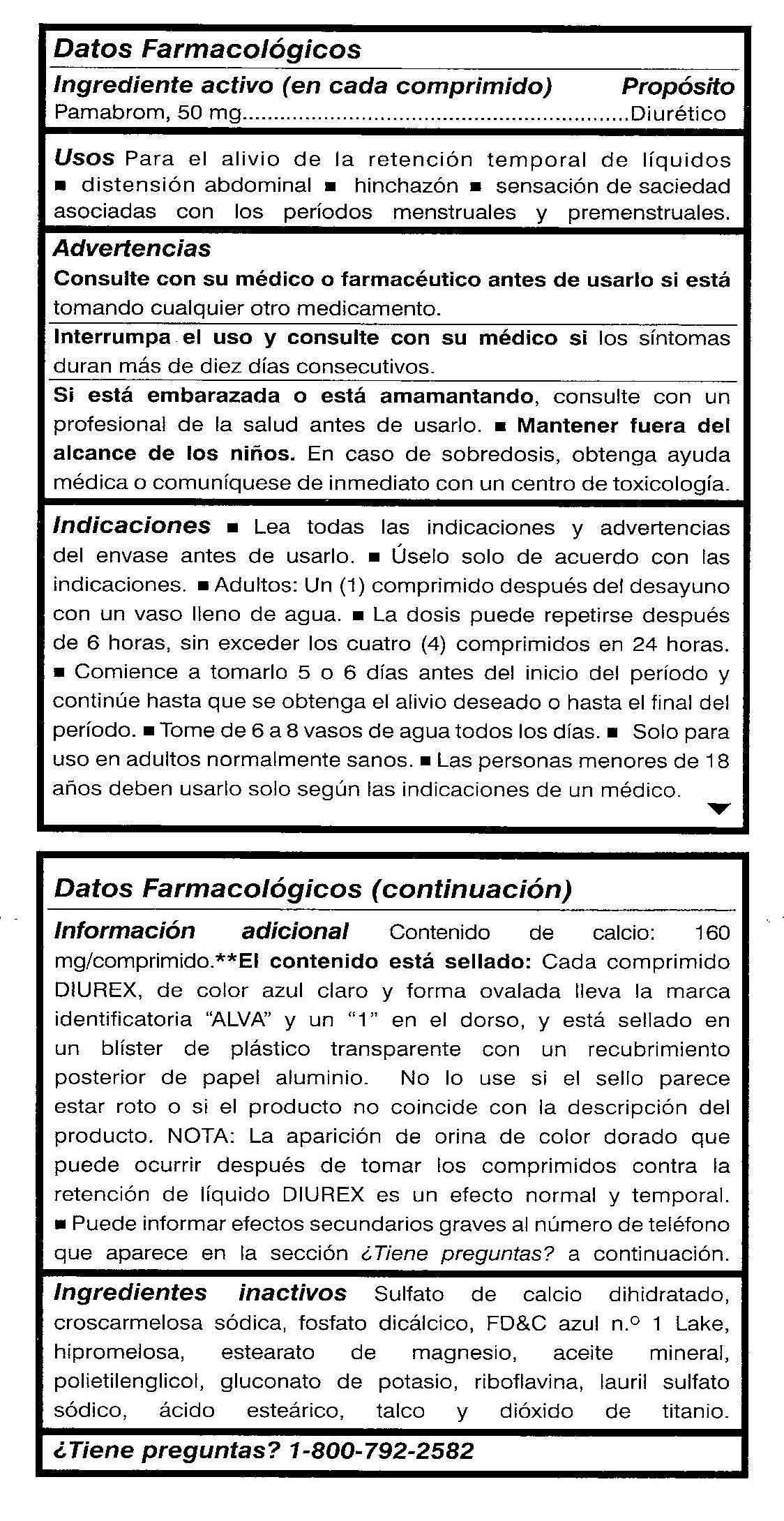 Diurex Max (tablet, film coated) Alva-Amco Pharmacal Companies, Inc. Diurex Max (tablet, film coated) Alva-Amco Pharmacal Companies, Inc.