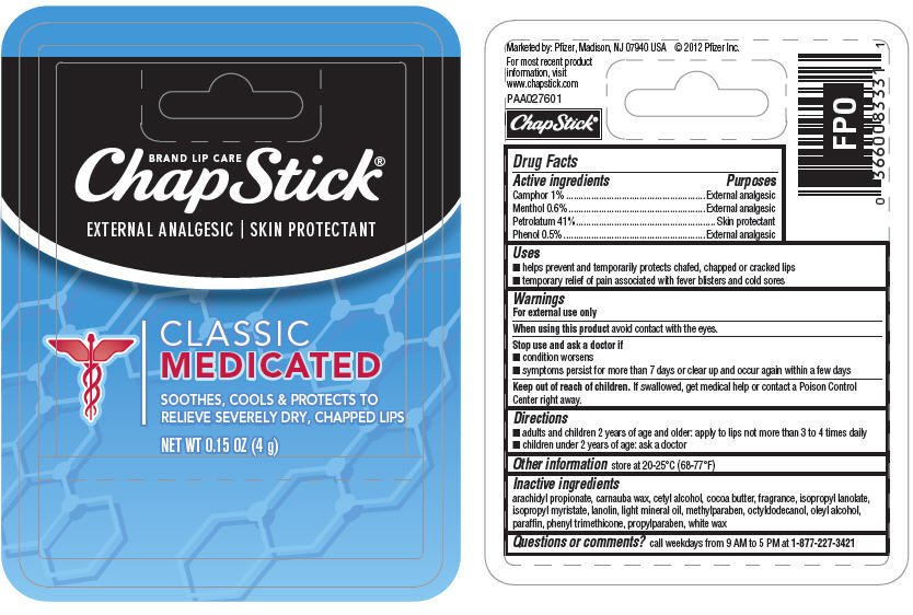CHAPSTICK MEDICATED stick Pfizer Consumer Healthcare chapstick-medicated-stick-pfizer-consumer-healthcare