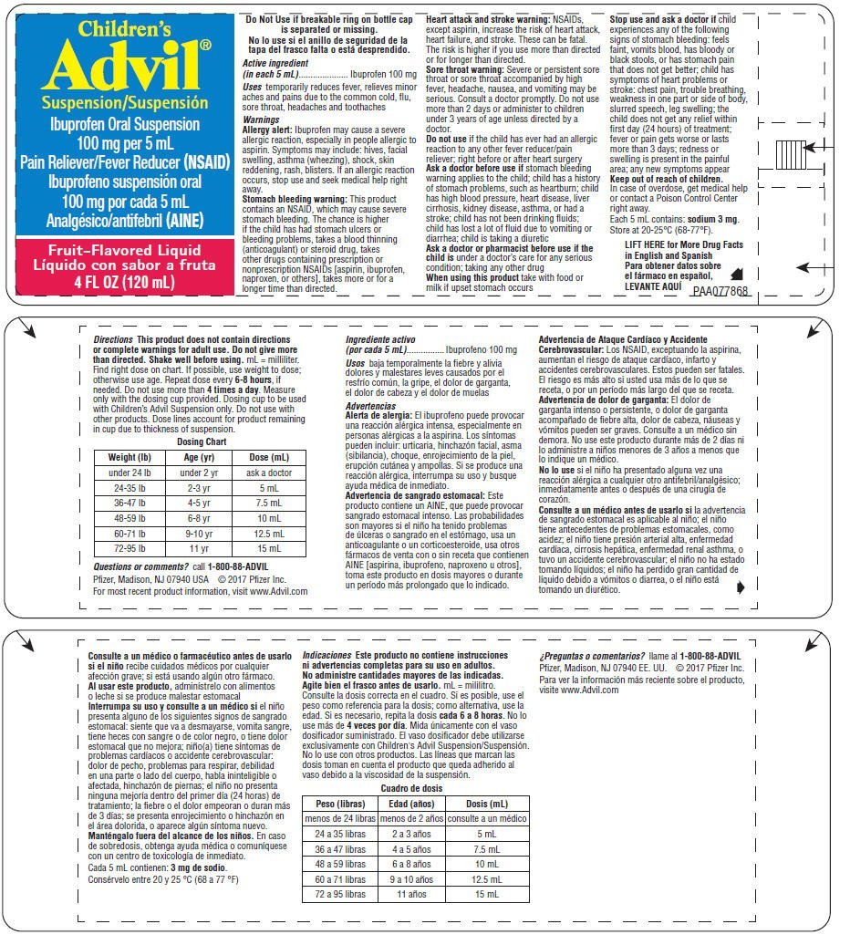 CHILDRENS ADVIL (suspension) Wyeth Consumer Healthcare LLC