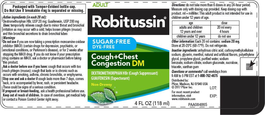 Robitussin Sugar Free Dye Free Cough Plus Chest Congestion DM (solution Robitussin Sugar Free Dye Free Cough Plus Chest Congestion DM (solution