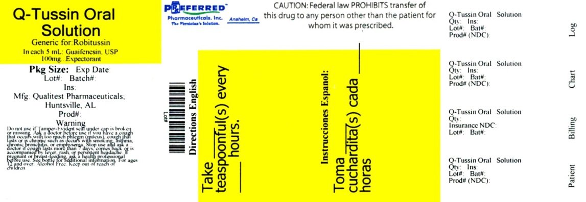 Q Tussin Dosage Chart