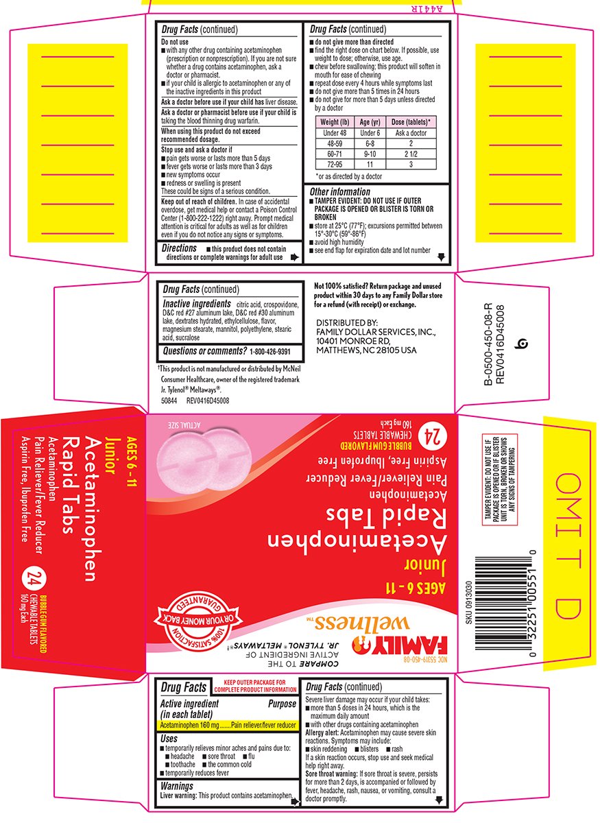 Jr Strength Acetaminophen Rapid Tabs Dosage Chart