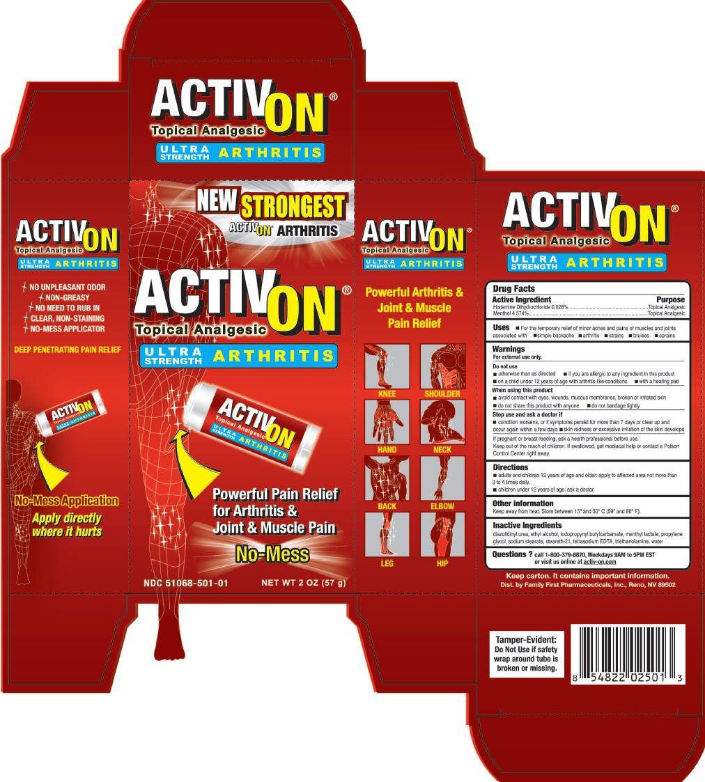 ActivOn Ultra Strength Arthritis (stick) Family First Pharmaceuticals, Inc.