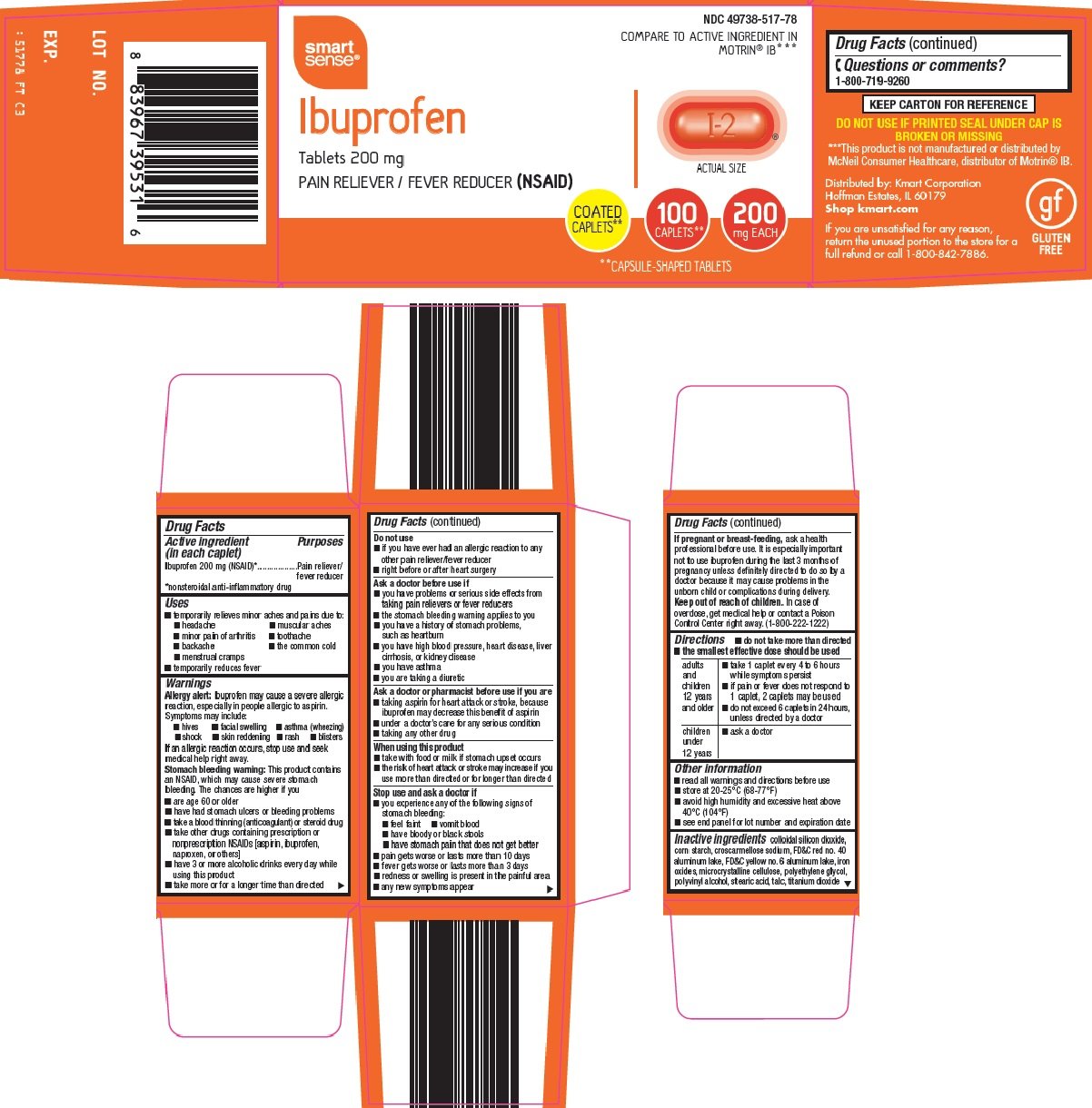 Smart sense ibuprofen gluten free (tablet film coated) Kmart Corporation Smart sense ibuprofen gluten free (tablet film coated) Kmart Corporation