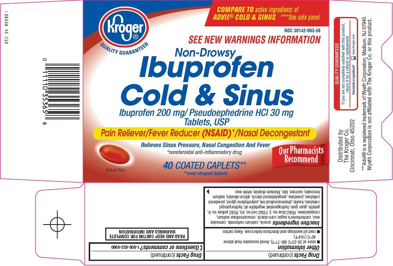 Ibuprofen cold and sinus (tablet, sugar coated) Kroger Company