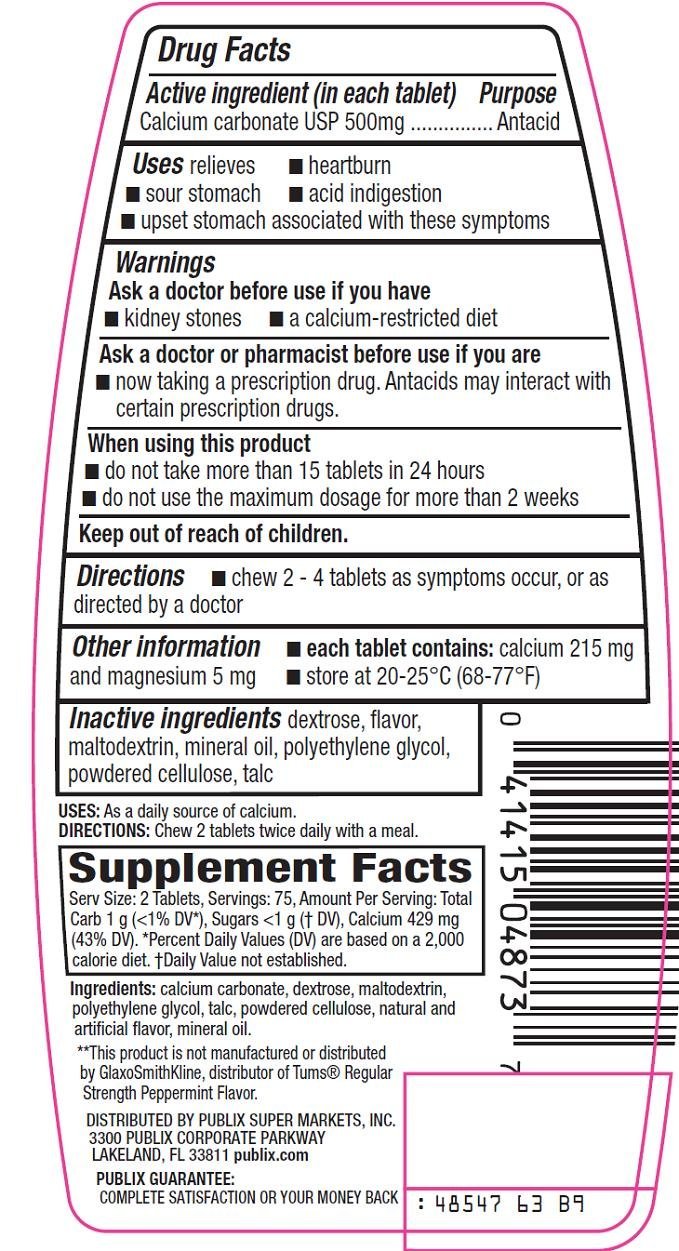 Regular Strength Antacid Calcium Supplement (tablet, chewable) Publix