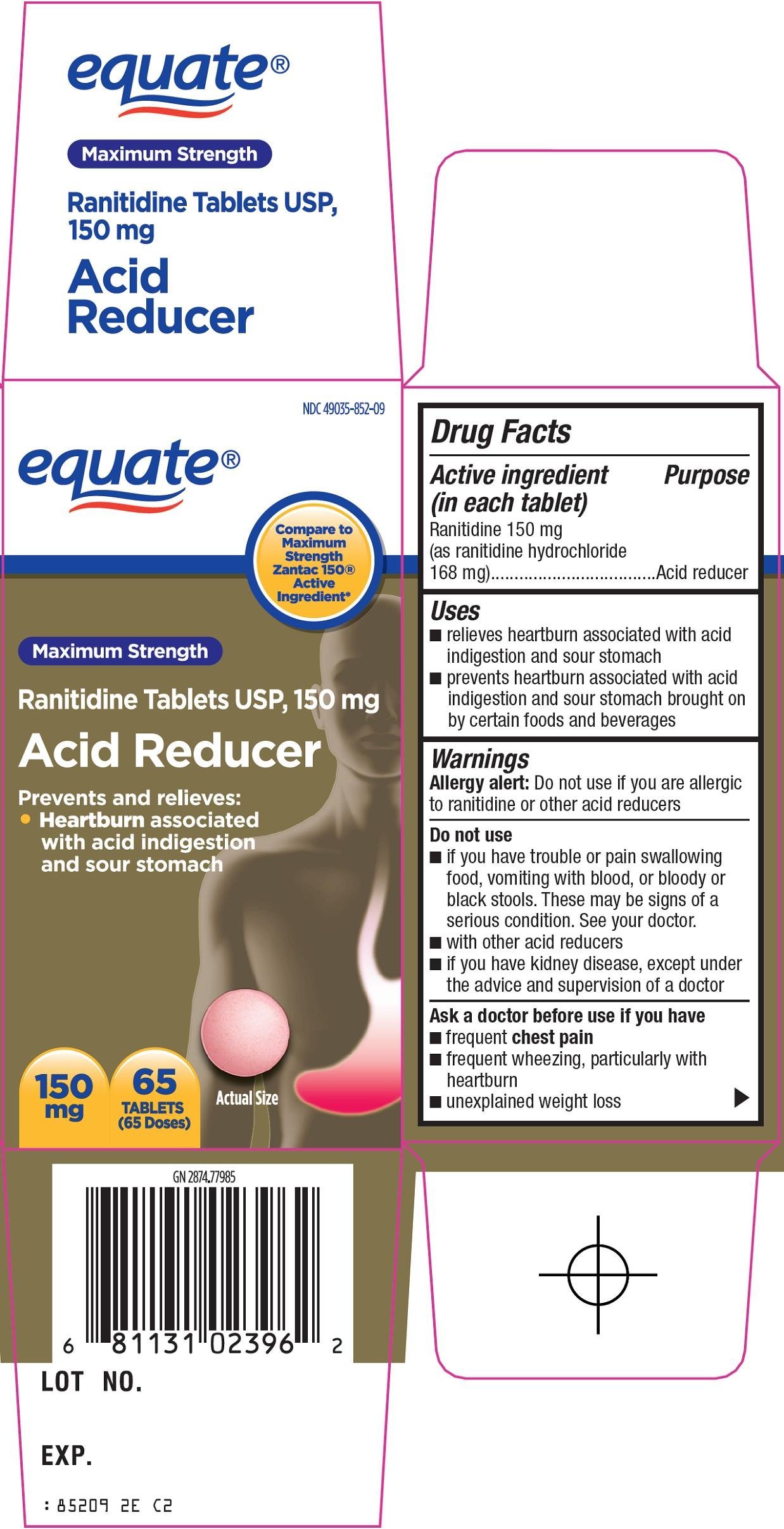 Equate acid reducer (tablet, film coated) Wal-Mart Stores Inc