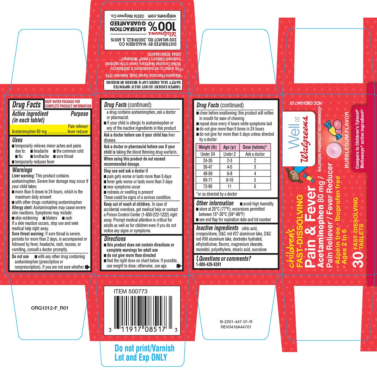 Tylenol Junior Meltaways Dosage Chart