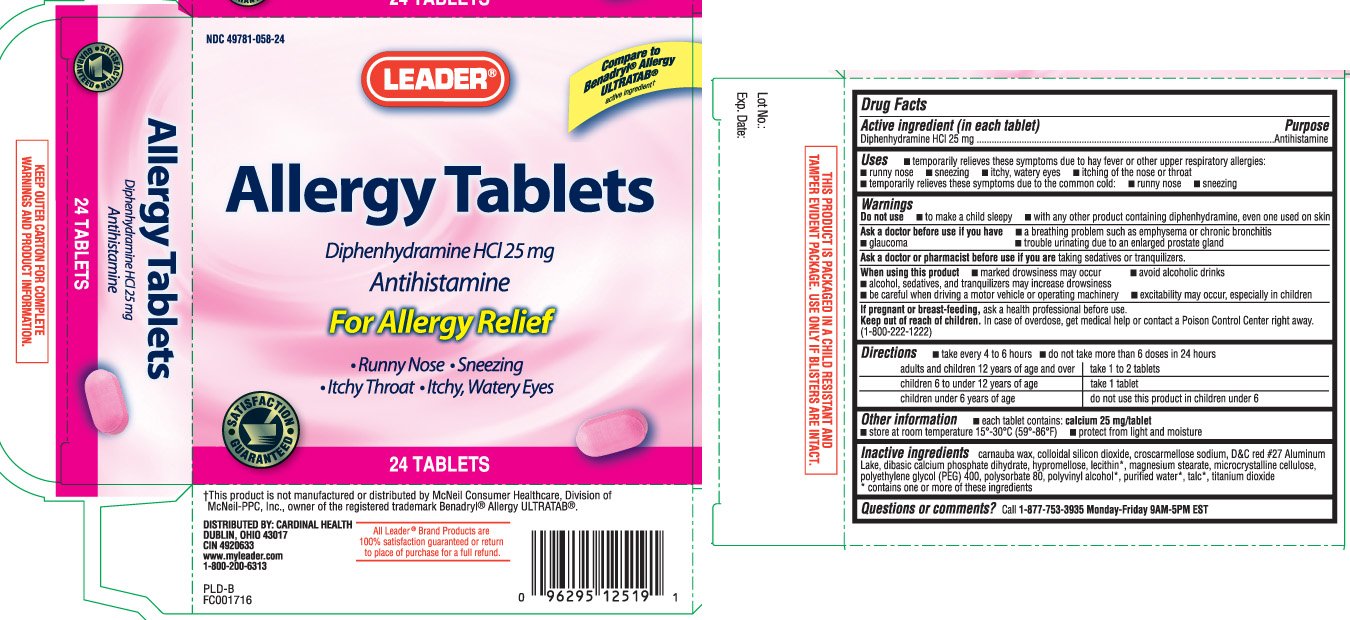 Allergy Relief Antihistamine (tablet) Cardinal Health ...