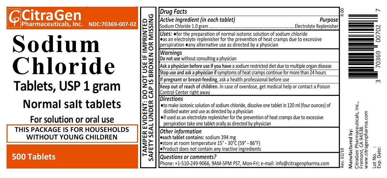 Sodium Chloride Normal Salt tablet Citragen Pharmaceuticals Inc sodium-chloride-normal-salt-tablet-citragen-pharmaceuticals-inc