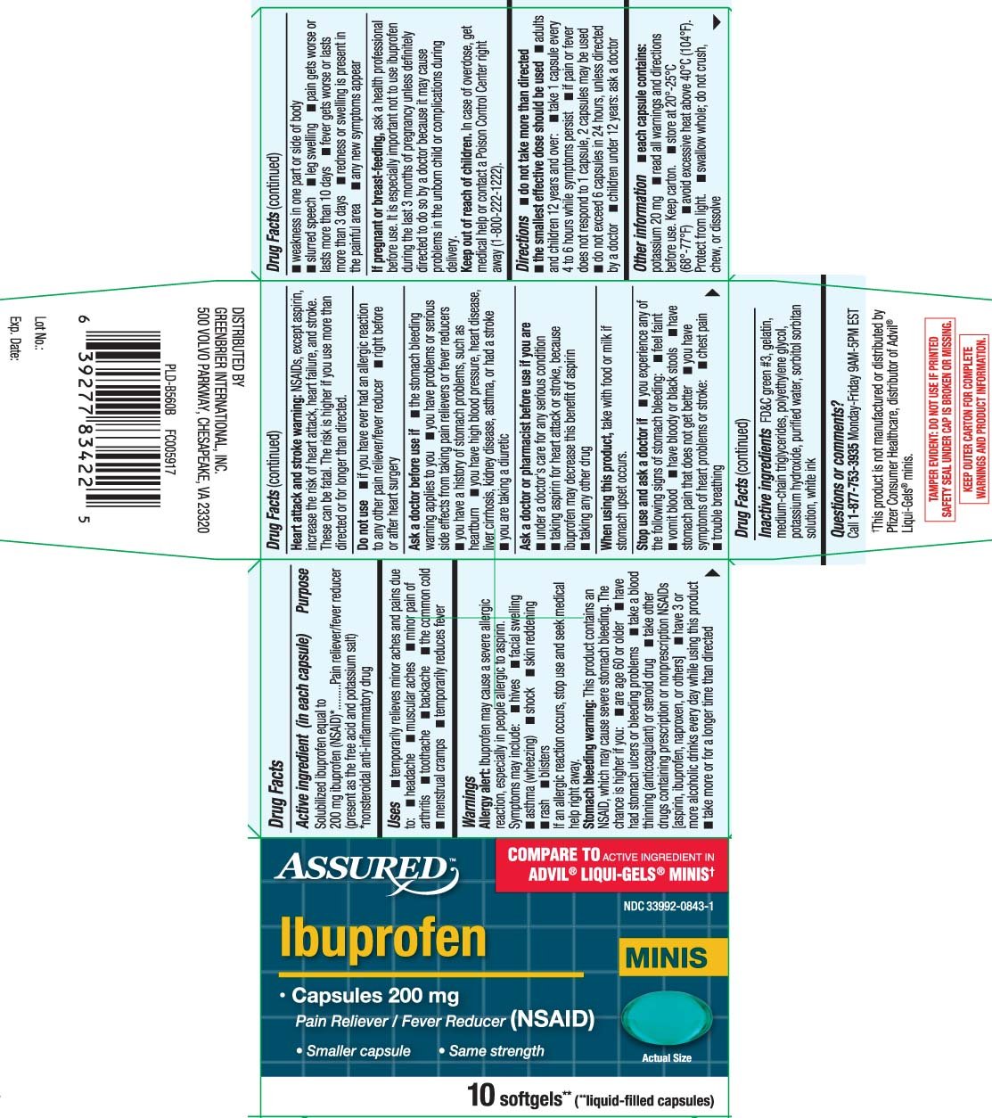 Ibuprofen Minis (capsule, liquid filled) ASSURED / DOLLAR TREE