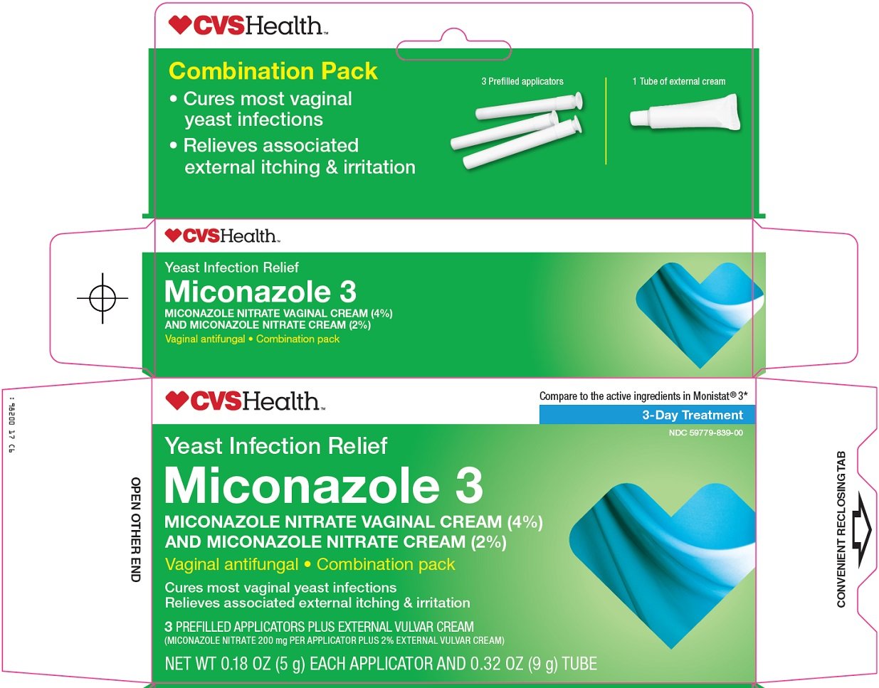 Miconazole 1 yeast infection relief (kit) CVS Pharmacy , Miconazole 7 (crea...