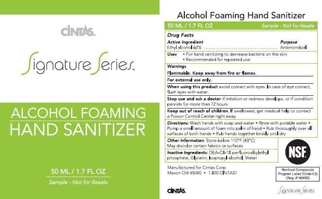signature alcohol foaming hand sanitizer liquid cintas corp cintas msds sheets