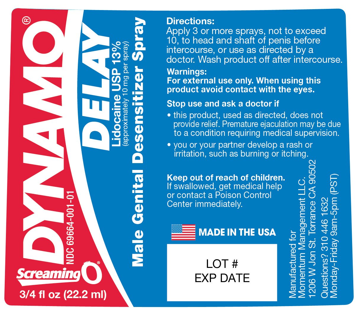 DYNAMO DELAY (spray) Momentum Management LLC