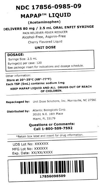 Children S Mapap Acetaminophen Liquid Dosage Chart