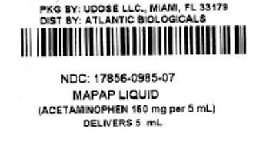 Children S Mapap Acetaminophen Liquid Dosage Chart