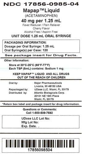 Children S Mapap Acetaminophen Liquid Dosage Chart