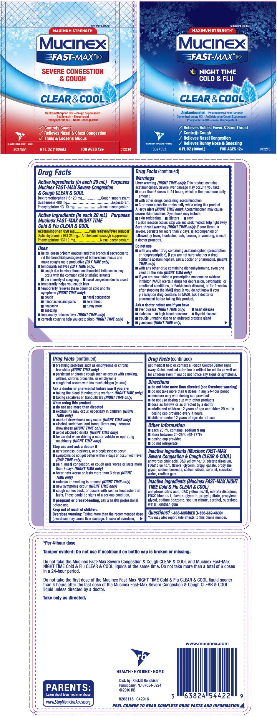 Mucinex Fast Max Severe Cold Dosage Chart