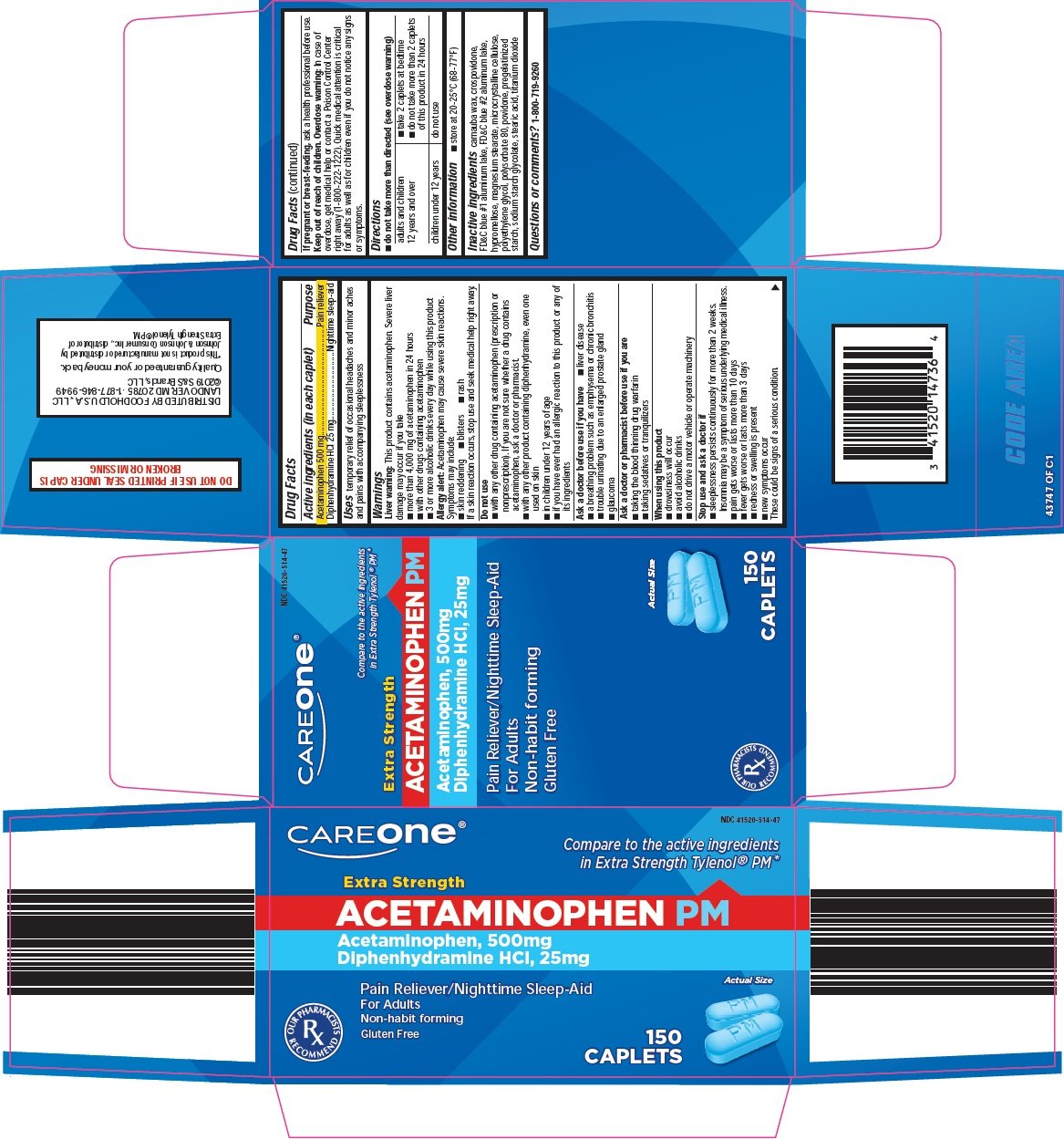 CareOne Acetaminophen PM (tablet, film coated) American Sales Company