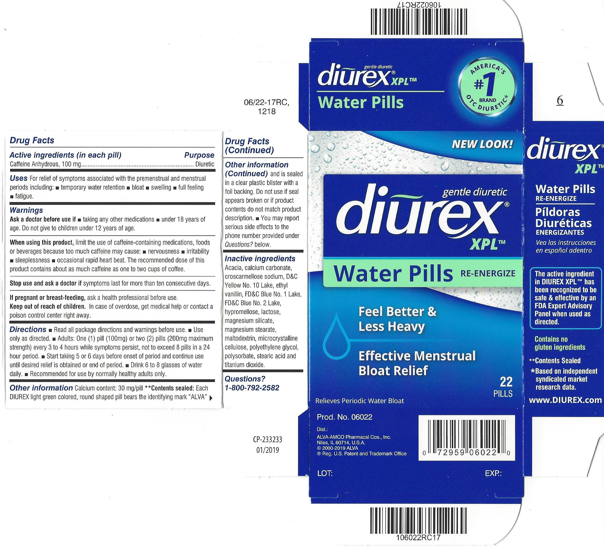 what are the side effects of diurex water pills