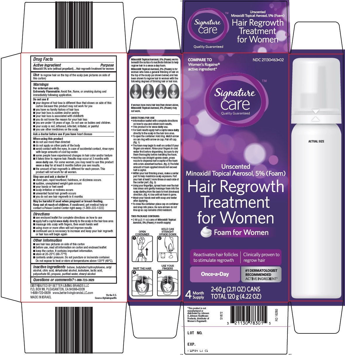 Signature Care Hair Regrowth Treatment For Women Aerosol Foam