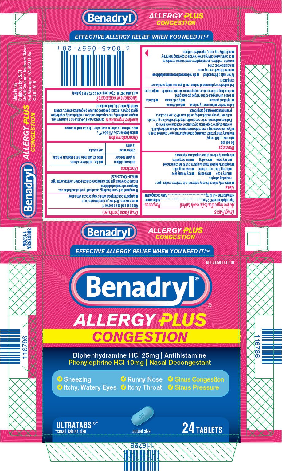 Benadryl Allergy Plus Congestion Dosage Chart