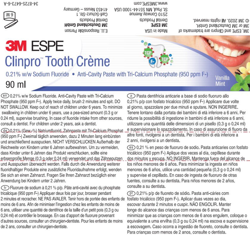 Clinpro Tooth Creme (paste, dentifrice) 3M ESPE Dental Products